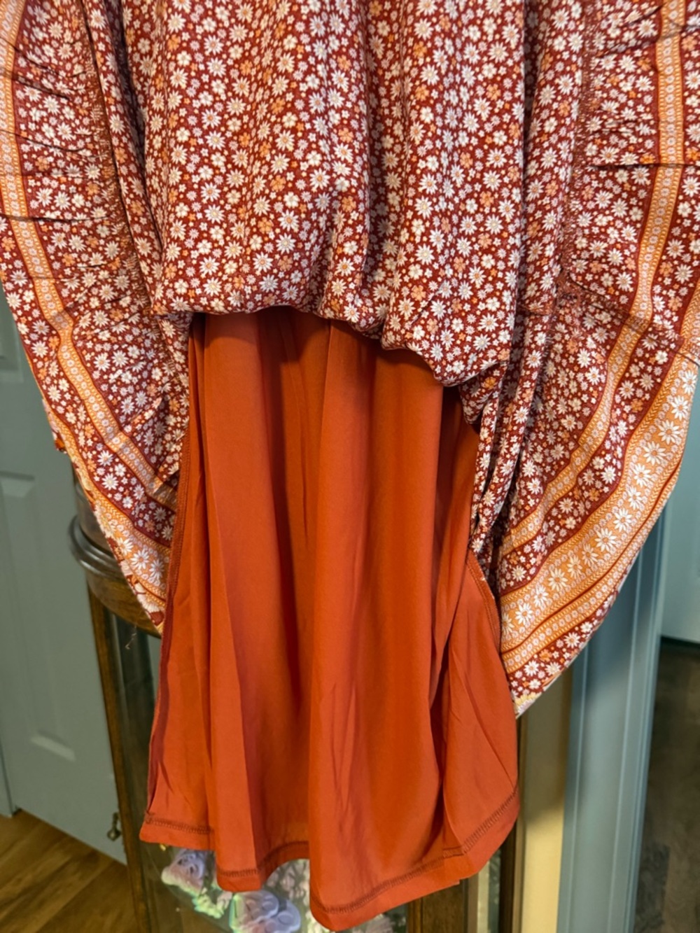 NWT In Bloom Red and Orange Floral Midi Dress - Picture 6 of 12